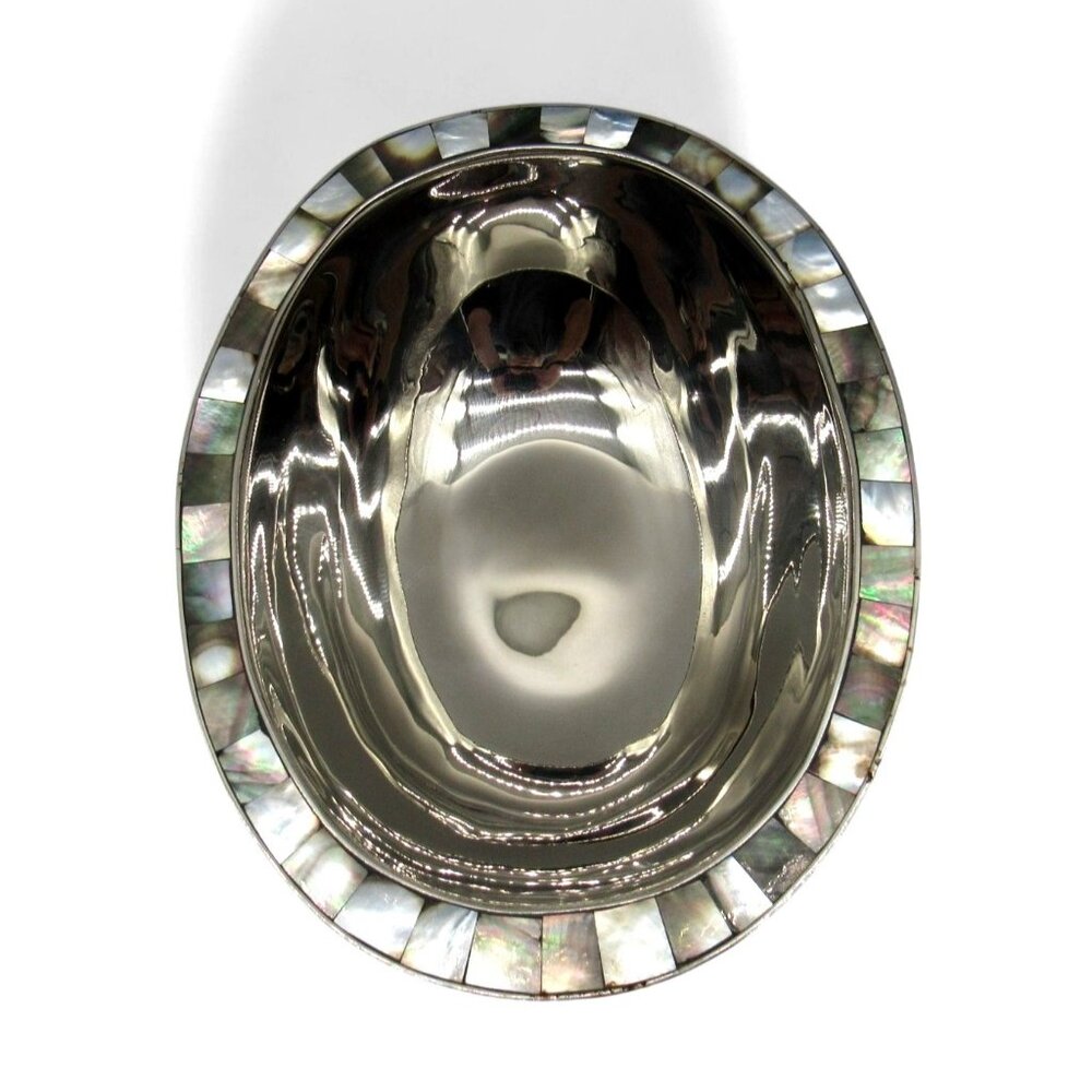 MICHAEL ARAM Stainless Steel Bowl with Mother Of Pearl Accent 11"